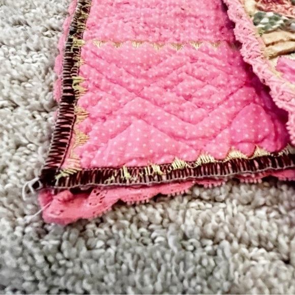 Handmade Pink Teddy Bear Table Runner Tea Party Dresser Scarf Shower Vintage - Picture 2 of 12